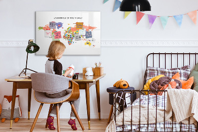 Magnetic board for writing Map of flags