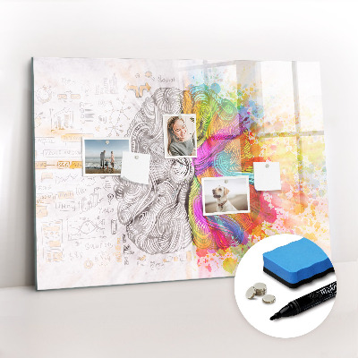 Magnetic board with marker Abstraction brain