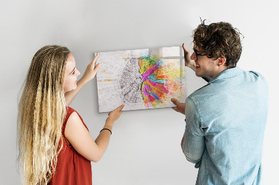 Magnetic board with marker Abstract brain