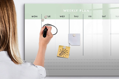 Magnetic writing board Weekly planner