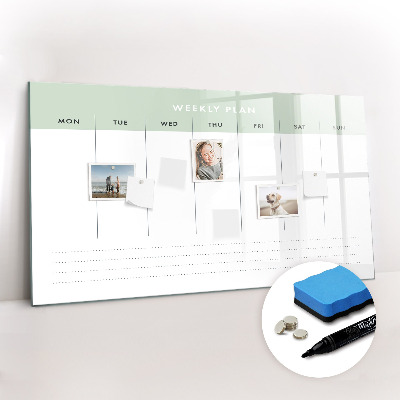 Magnetic writing board Weekly planner