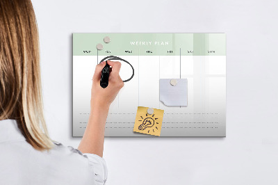 Magnetic writing board Weekly planner