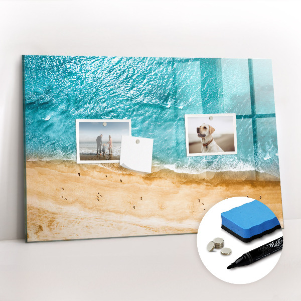 Magnetic erase board sea beach people