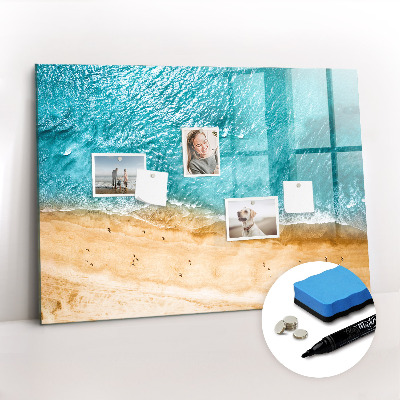 Magnetic erase board sea beach people