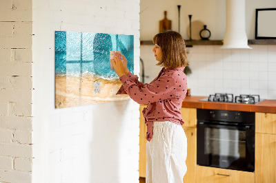 Magnetic erase board sea beach people