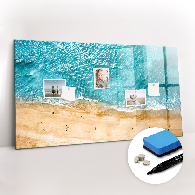 Magnetic erase board sea beach people