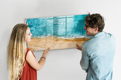 Magnetic erase board sea beach people