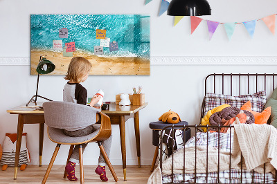 Magnetic erase board sea beach people