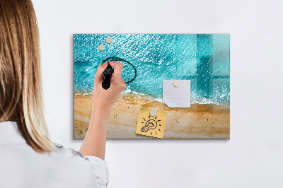 Magnetic erase board sea beach people