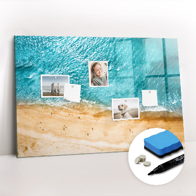 Magnetic erase board sea beach people