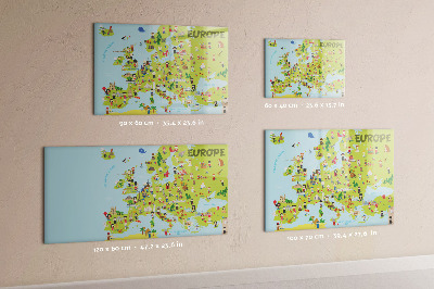 Magnetic erase board World map with flags