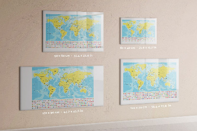 Magnetic board for drawing World map and flags