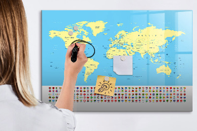 Magnetic erase board Classic world map