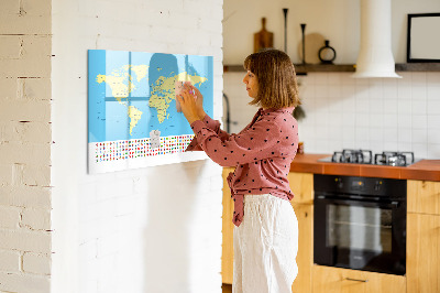 Magnetic board for drawing Classic map of the world