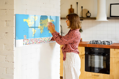 Magnetic board for drawing Classic world map