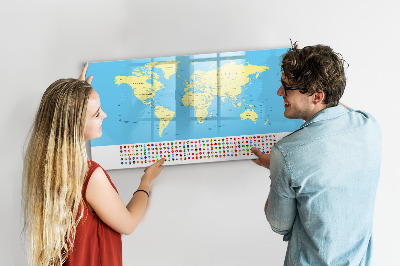 Magnetic board for drawing Classic map of the world