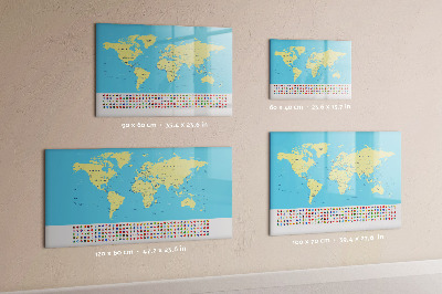 Magnetic erase board Classic world map