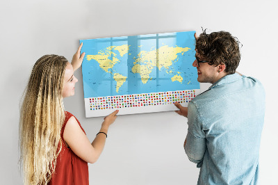 Magnetic board for drawing Classic world map