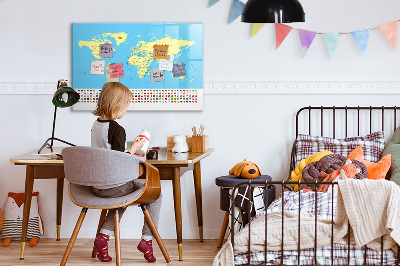 Magnetic board for drawing Classic map of the world