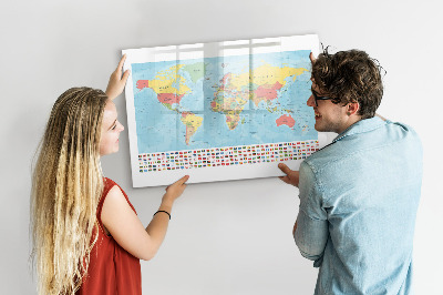 Magnetic board for drawing Geography world map