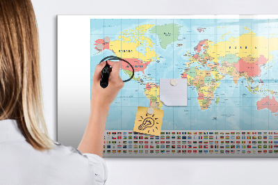 Magnetic board for drawing Geography world map
