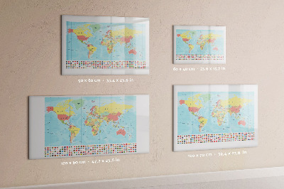 Magnetic board for drawing Geography world map