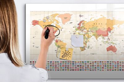 Magnetic board for writing World Map Project