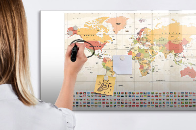 Magnetic board for writing World Map Project