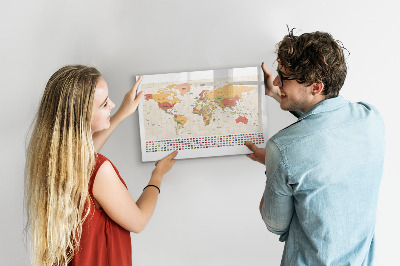 Magnetic erase board World Map Project