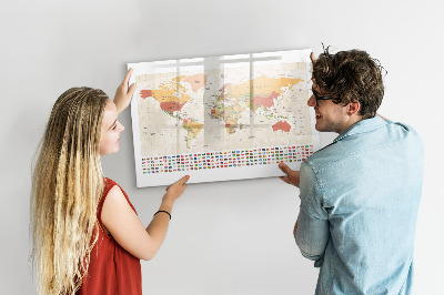 Magnetic board for writing World Map Project