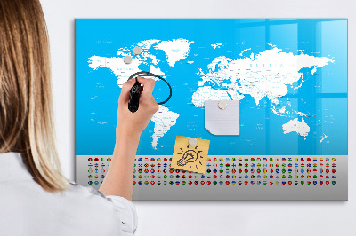 Magnetic writing board Outline map of countries