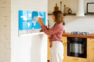 Magnetic board for drawing Outline map of countries