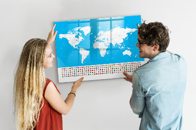 Magnetic writing board Outline map of countries