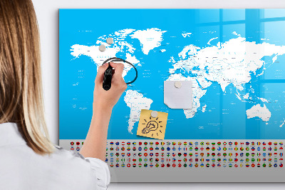 Magnetic board for drawing Outline map of countries