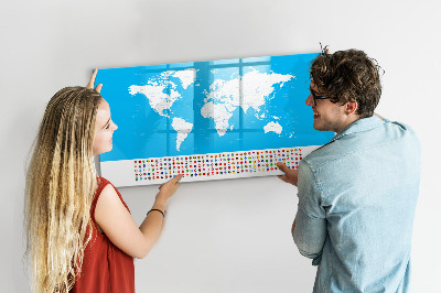 Magnetic writing board Outline map of countries
