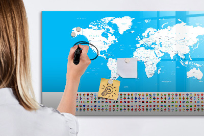 Magnetic board for drawing Outline map of countries