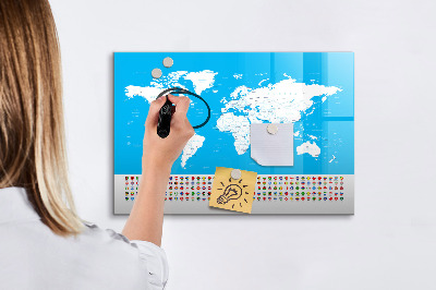 Magnetic board for drawing Outline map of countries