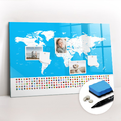 Magnetic writing board Outline map of countries