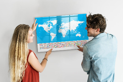 Magnetic writing board Outline map of countries