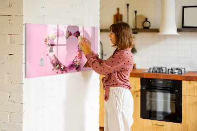 Magnetic erase board Heart of flowers
