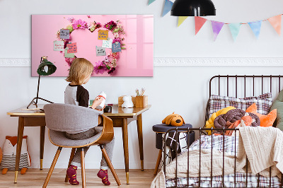 Magnetic erase board Heart of flowers