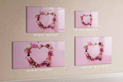 Magnetic erase board Heart of flowers