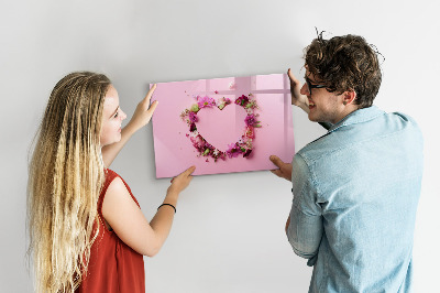 Magnetic erase board Heart of flowers