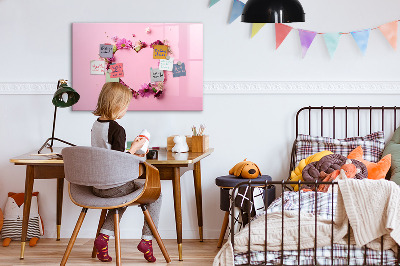 Magnetic erase board Heart of flowers