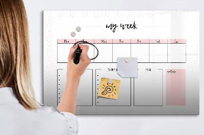 Magnetic writing board My weekly planner