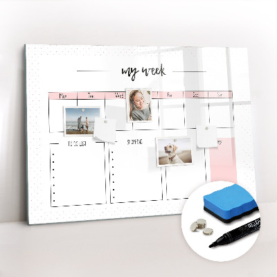 Magnetic writing board My weekly planner