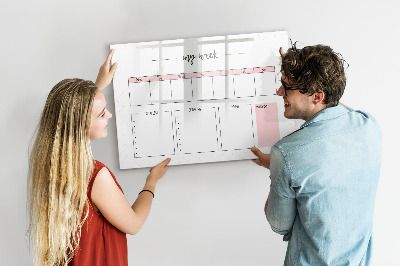 Magnetic writing board My weekly planner
