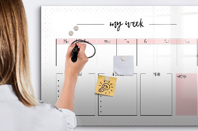 Magnetic writing board My weekly planner