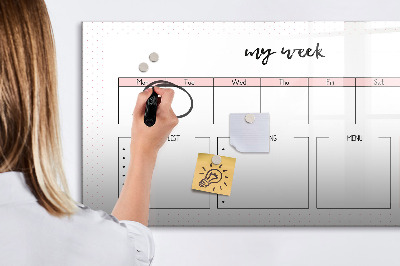 Magnetic writing board My weekly planner