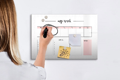 Magnetic writing board My weekly planner